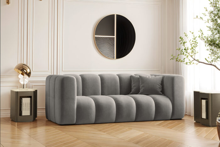 Couch, Sofa, Zweisitzer-Sofa Grand Modular Stoff Salvador