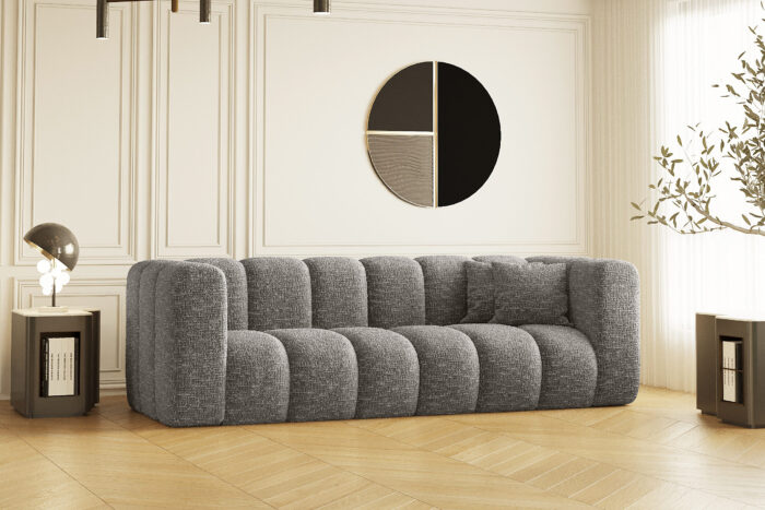 Couch, Dreisitzer-Sofa Grand Modular Stoff Haga