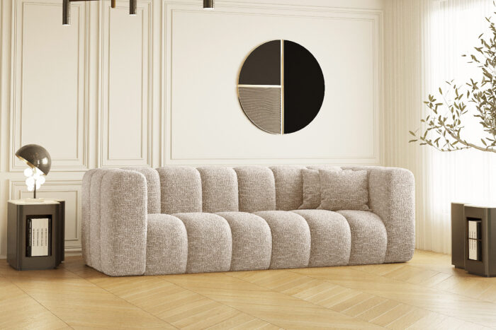 Couch, Dreisitzer-Sofa Grand Modular Stoff Haga