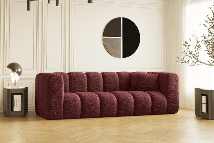 Couch, Dreisitzer-Sofa Grand Modular Stoff Haga