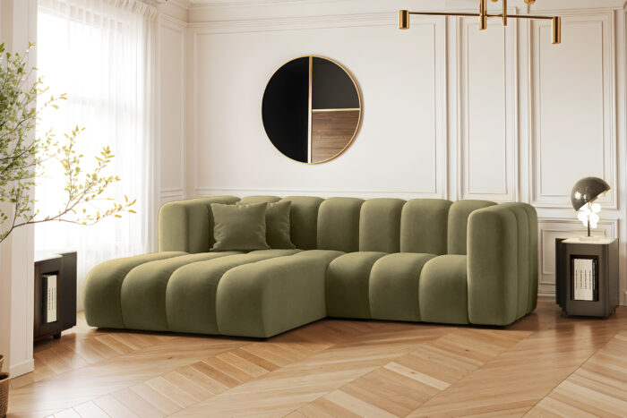 Ecksofa, L-from, Sofa Grand modular stoff Salvador