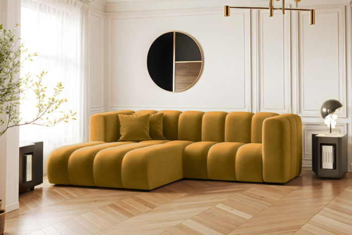 Ecksofa, L-from, Sofa Grand modular stoff Salvador