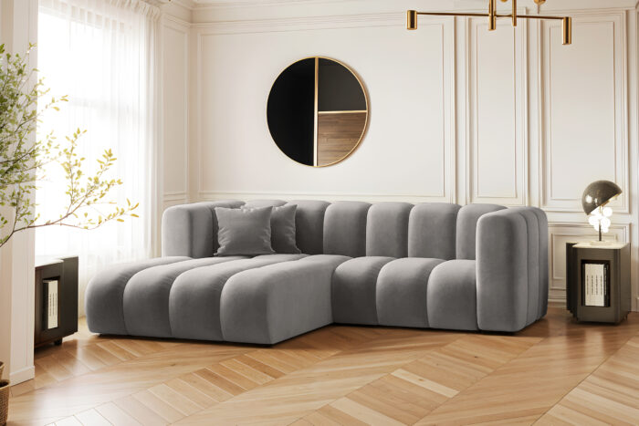 Ecksofa, L-from, Sofa Grand modular stoff Salvador