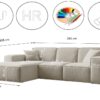Ecksofa, Sofa L form, Couch L form Siena L stoff Salvador