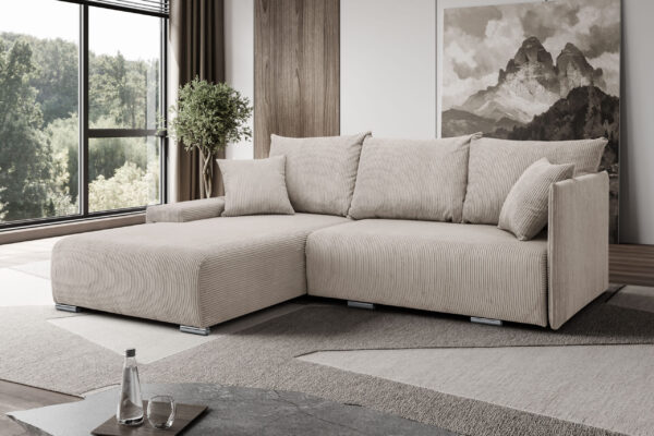 Ecksofa, Sofa L form, Couch L form Livorno L stoff Poso