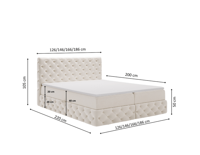 Chesterfield-Kontinentalbett Luxury Stoff Royal Velvet