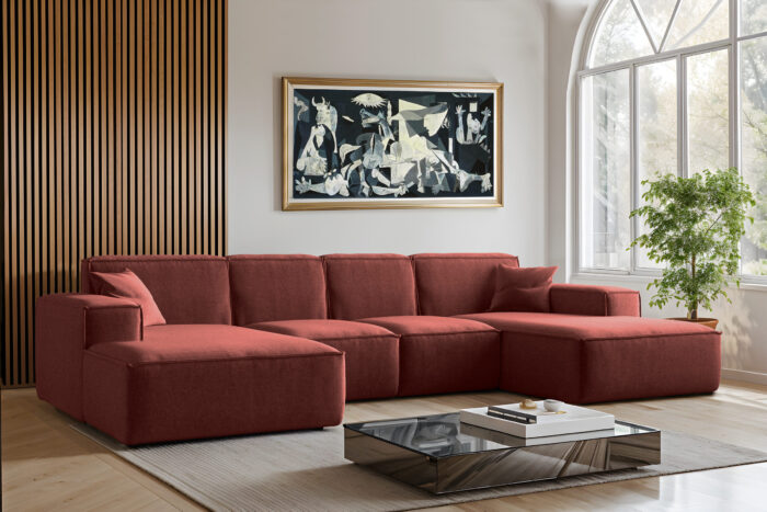 Ecksofa U-Form Siena mit Stoff Maloy