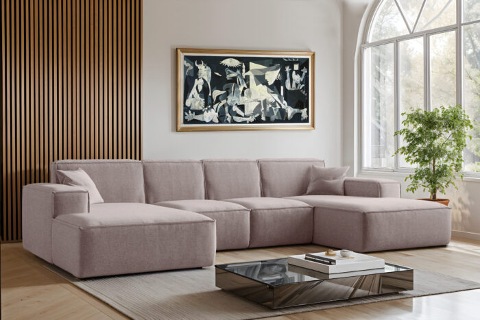 Ecksofa U-Form Siena mit Stoff Maloy