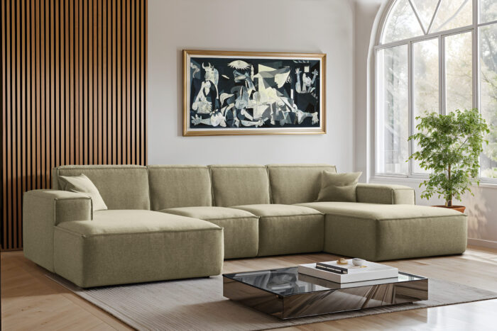 Ecksofa U-Form Siena mit Stoff Maloy