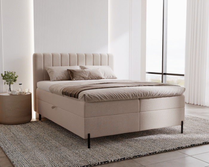 Kontinentalbett Panama mit Bettkästen Stoff Komodo