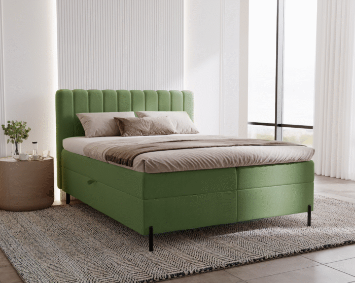 Kontinentalbett Panama mit Bettkästen Stoff Komodo