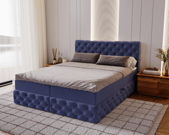 Chesterfield-Kontinentalbett Luxury Stoff Royal Velvet