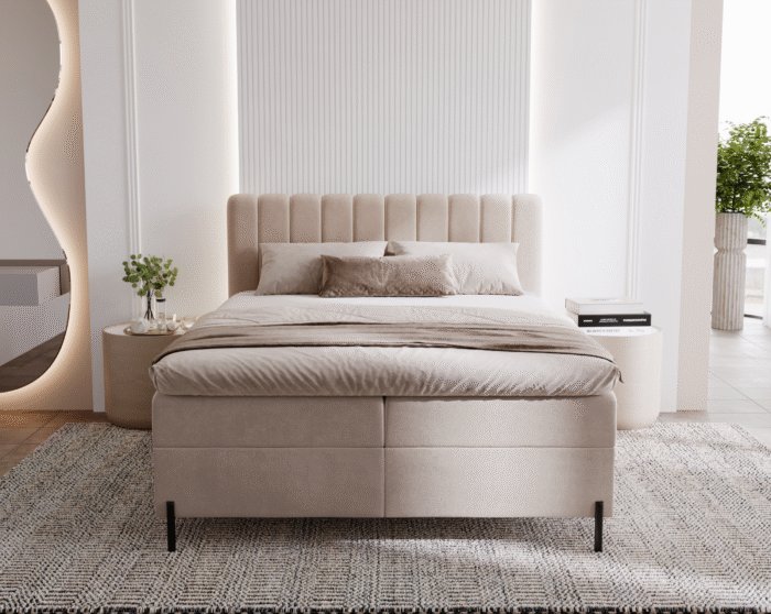 Kontinentalbett Panama mit Bettkästen Stoff Komodo