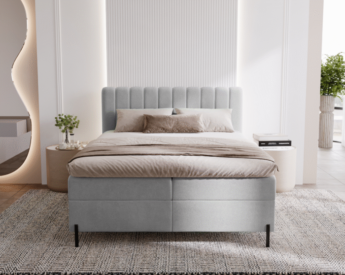 Kontinentalbett Panama mit Bettkästen Stoff Komodo