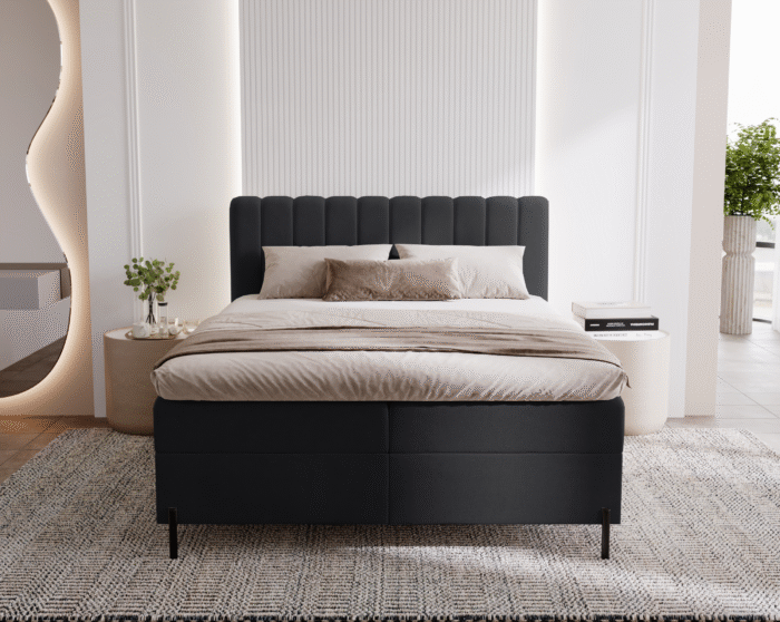 Kontinentalbett Panama mit Bettkästen Stoff Komodo