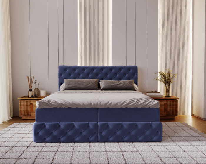 Chesterfield-Kontinentalbett Luxury Stoff Royal Velvet