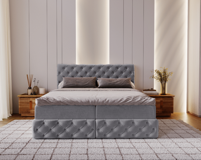 Chesterfield-Kontinentalbett Luxury Stoff Royal Velvet