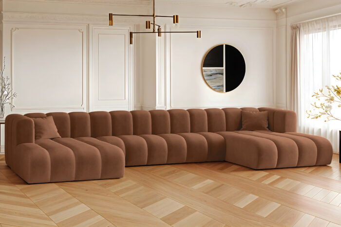 Ecksofa, U-from, Sofa Grand U XL modular stoff Salvador