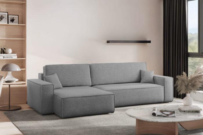 Ecksofa mit schlaffunktion und bettkasten, Eckcouch Best XL stoff Verita