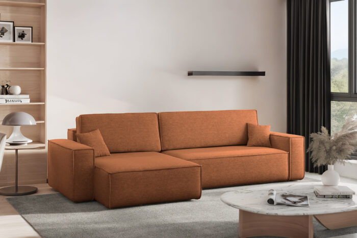 Ecksofa mit schlaffunktion und bettkasten, Eckcouch Best XL stoff Verita