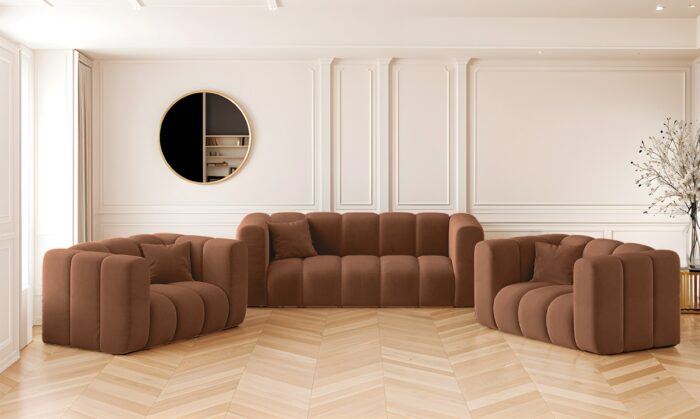 Sofagarnitur 2+1+1 Couchgarnitur serie Grand stilvol, Stoff Salvador