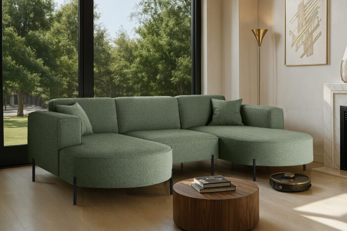 Ecksofa, Sofa Designer Modena U Rein stoff Quelle