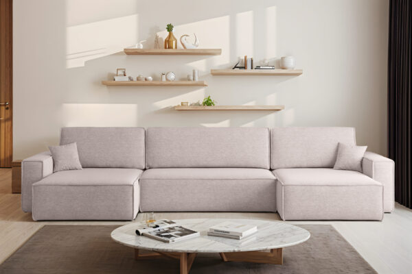 Ecksofa mit schlaffunktion und bettkasten, Eckcouch BEST U XL stoff Verita