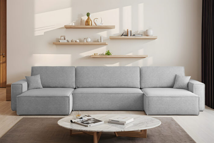 Ecksofa mit schlaffunktion und bettkasten, Eckcouch BEST U XL stoff Verita