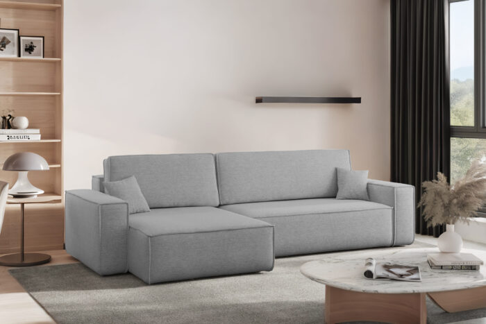 Ecksofa mit schlaffunktion und bettkasten, Eckcouch Best XL stoff Verita