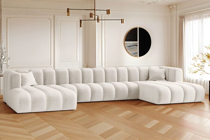 Ecksofa, U-from, Sofa Grand U XL modular stoff Salvador