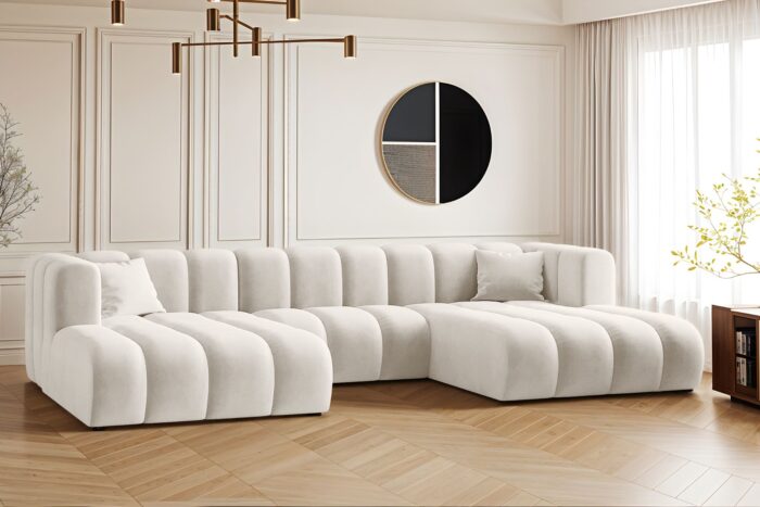 Ecksofa, U-from, Sofa Grand modular stoff Salvador