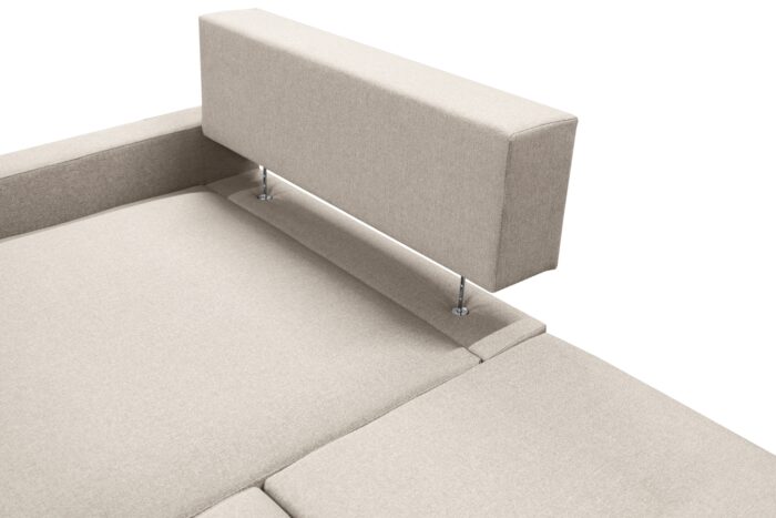 3 Ecksofa mit Schlaffunktion und Bettzeugablage LUBEKA, Stoff Faro