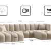 Ecksofa, U-from, Sofa Grand modular stoff Salvador