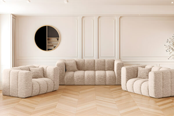 Sofagarnitur 2+1+1 Couchgarnitur serie Grand stilvol, Stoff Haga