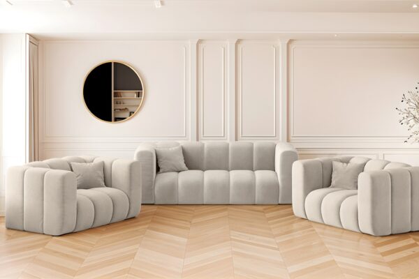 Sofagarnitur 2+1+1 Couchgarnitur serie Grand stilvol, Stoff Salvador