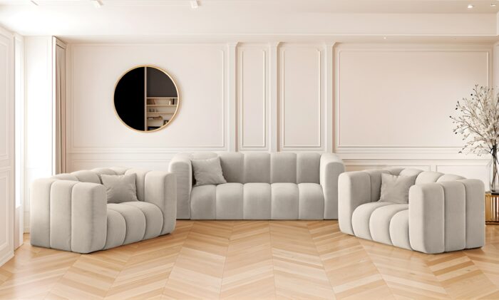 Sofagarnitur 2+1+1 Couchgarnitur serie Grand stilvol, Stoff Salvador