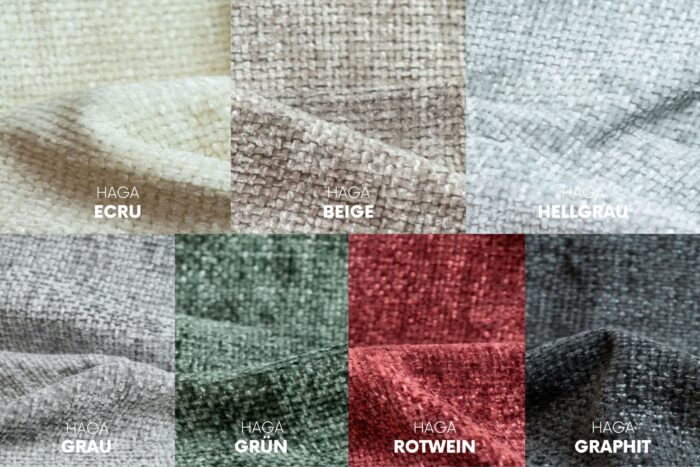 Sofagarnitur 2+1+1 Couchgarnitur serie Grand stilvol, Stoff Haga