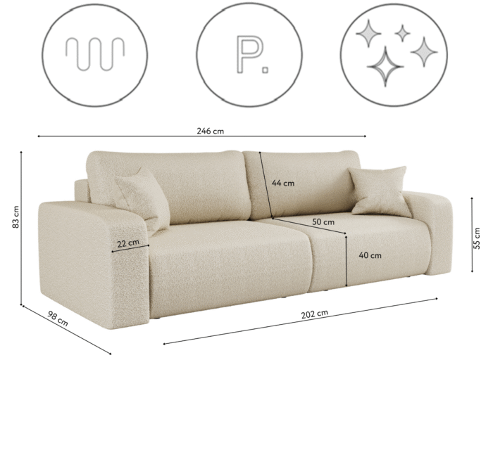 Schlafsofa MILANO und Bettkasten Stoff Quelle