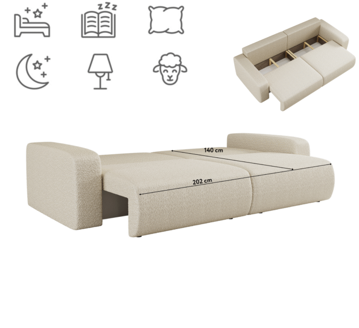 Schlafsofa MILANO und Bettkasten Stoff Quelle