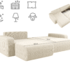 Ecksofa mit schlaffunktion und bettkasten, Eckcouch MILANO XL stoff Poso Dicker Cord