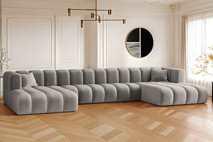 Ecksofa, U-from, Sofa Grand U XL modular stoff Salvador
