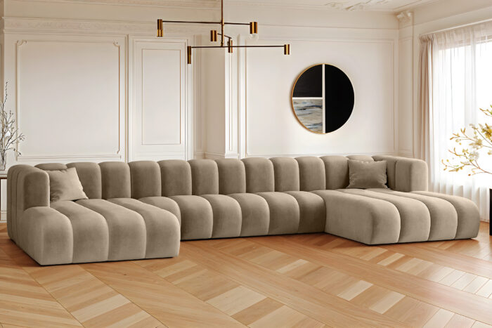 Ecksofa, U-from, Sofa Grand U XL modular stoff Salvador