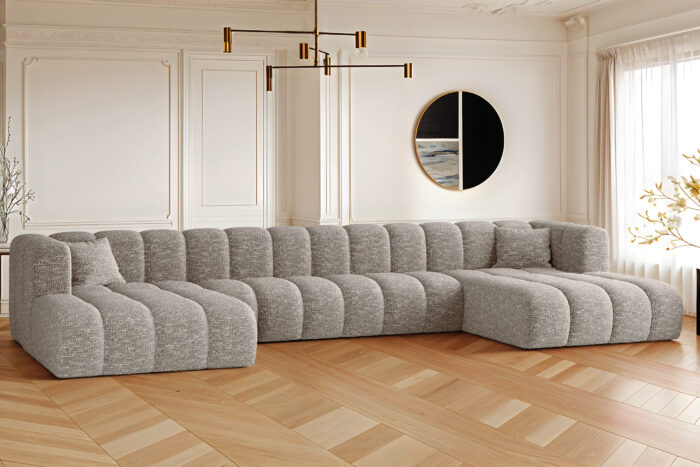 Ecksofa, U-form Sofa Grand U XL modular stoff Haga