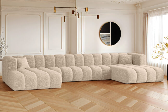 Ecksofa, U-form Sofa Grand U XL modular stoff Haga