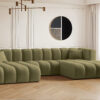 Ecksofa, U-from, Sofa Grand modular stoff Salvador