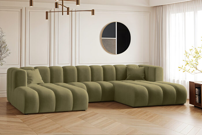 Ecksofa, U-from, Sofa Grand modular stoff Salvador