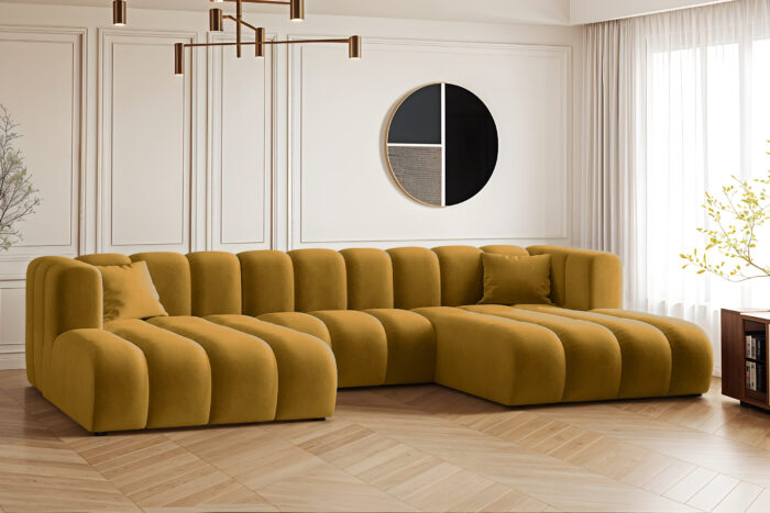 Ecksofa, U-from, Sofa Grand modular stoff Salvador