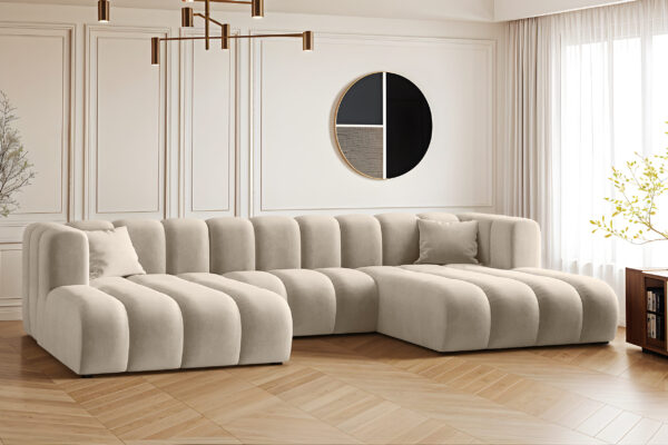 Ecksofa, U-from, Sofa Grand modular stoff Salvador