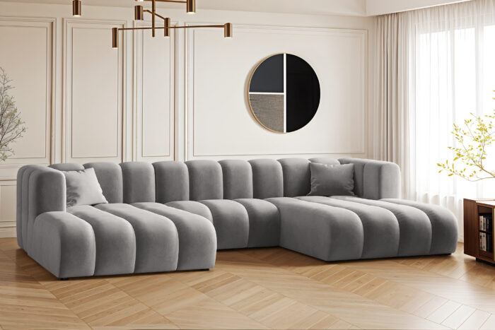 Ecksofa, U-from, Sofa Grand modular stoff Salvador