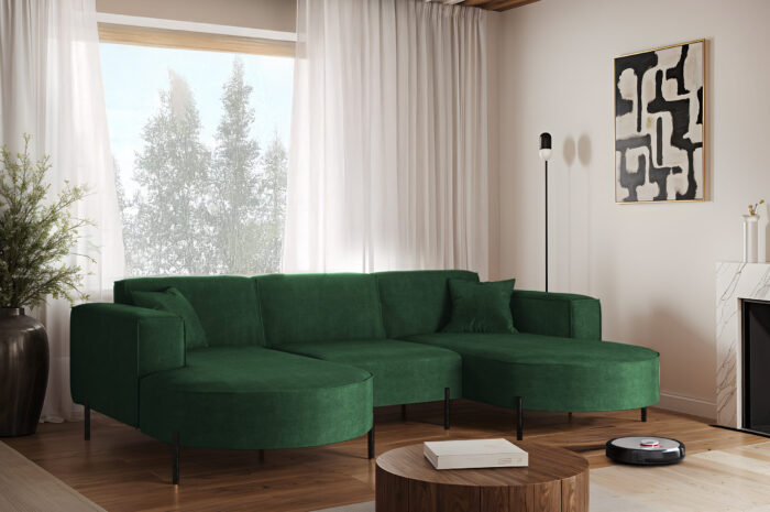 Ecksofa, Sofa Designer Modena U Rein stoff Noel